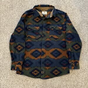 Legendary Whitetails Aztec Print Fleece Jacket Shacket Men's Medium